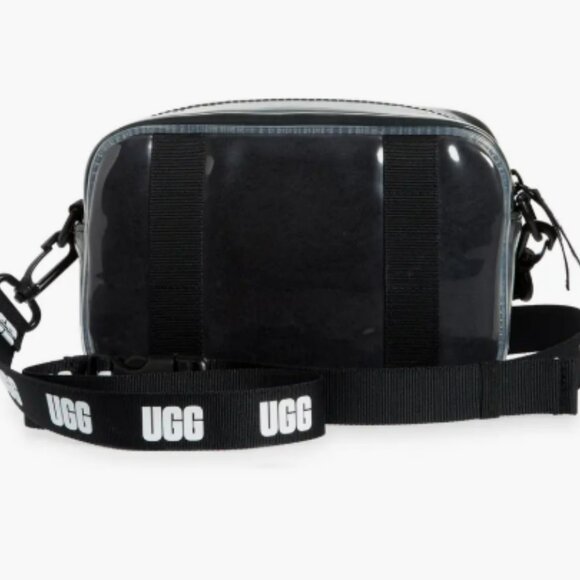 Used UGG Janey II clear sheepskin crossbody bag with multiway strap in black - Picture 3 of 10